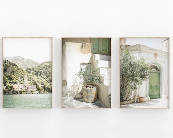 Italy City Print Set of 3, Travel Art Print, Italy Art Print, Modern Minimalist, Printable Wall Decor, Italy Como Photography, Monterosso