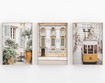 Portugal reisfotografieprintset: minimalistische galerijmuurkunst (digitale download)
