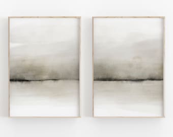 Beige Abstract Watercolor Art Prints: Scandinavian Minimalist Set (Digital Download)
