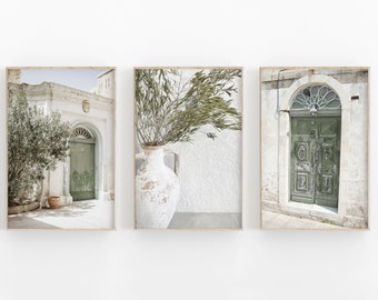 Láminas para puertas italianas: Arte mural costero mediterráneo (descarga digital)