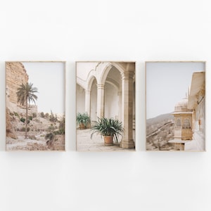 Morocco City Set of 3, Gallery Wall Set, Desert Print Wall Art, Modern Minimalist Poster, Living Room Art Print, Botanical Wall Art, Travel