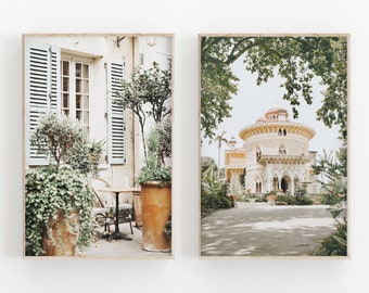 Láminas artísticas de ciudades de Portugal: Lisboa y Faro, decoración minimalista para el hogar (descarga digital)