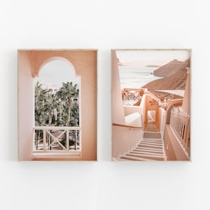 Greece City Set of 2, Instant Art,Santorini Greece Wall Art Print, Modern Minimalist Poster, City Photography, Home Decor Greece Santorini