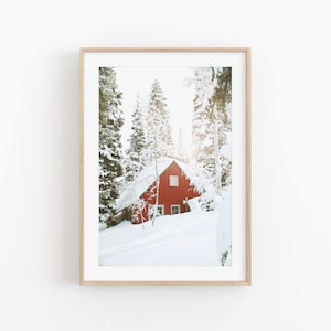 Winter White Forest, Snowy Trees, Winter Wonderland Print, Christmas Wall Art, Snow Covered Pine Trees Printable Art, Large Wall Art Print