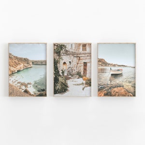 Italy Print Set of 3, Italy City Print, Travel Wall Art Decor, Cityscape Wall Art, Italy Art Print, Italy Beach Print, Italy  Coastal Print