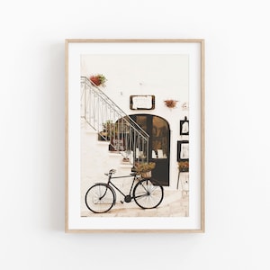 Italy City Print, Cityscape Wall Art, Photography Print, City View Art Square, Photo Poster, Italy Living Room Decor, Bicycle Italy Photo