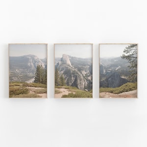 Mountain Print Set of 3, Nature Photography, Printable Art, Mountain Forest Wall Decor, Gallery Wall Set, Pine Trees, Rustic Wall Decor