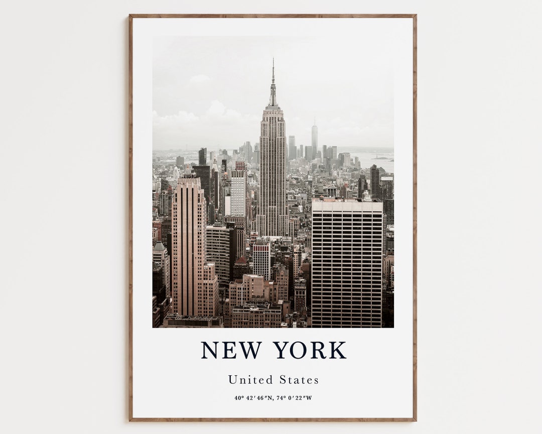 New York City Skyline Art Print: Manhattan Poster (digital Download) - Etsy