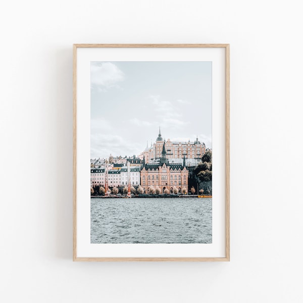 Stockholm City Print, Scandinavian Wall Art, Photography Art, City View Art, Sweden Photo Poster,  Monteliusvagen Sweden, Travel Art Print