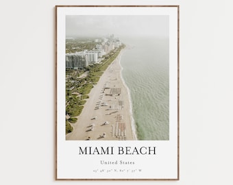 Miami Beach Aerial Art Print: Coastal Wall Decor (Digital Download)