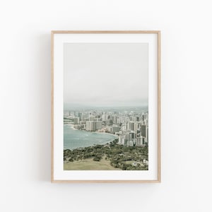 Honolulu Print, Ocean Waves, Honolulu Wall Art, Honolulu Poster, Travel Hawaii Print, Hawaii Poster, USA, United States, Honolulu Wall Art