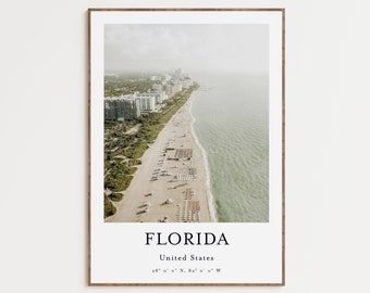 Miami Beach Aerial Art Print: Florida Coastal Wall Decor (Digital Download)