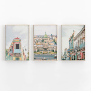 Conjunto de 3 Buenos Aires, impressão Argentina, arte de parede de Buenos Aires, Argentina, impressão da América do Sul, presente de viagem, impressão de arte La Boca, arte da natureza