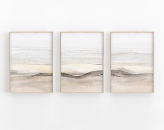 Aquarell Print 3er-Set, digitale Kunst Druck, Aquarell abstrakte Malerei, modernes minimalistisches Poster, druckbares Wanddekor, Aquarelldruck