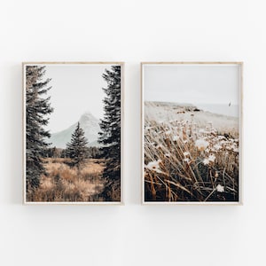 Nature Photography Print Set: Minimalist Mountain & Field Art (Digital Download)