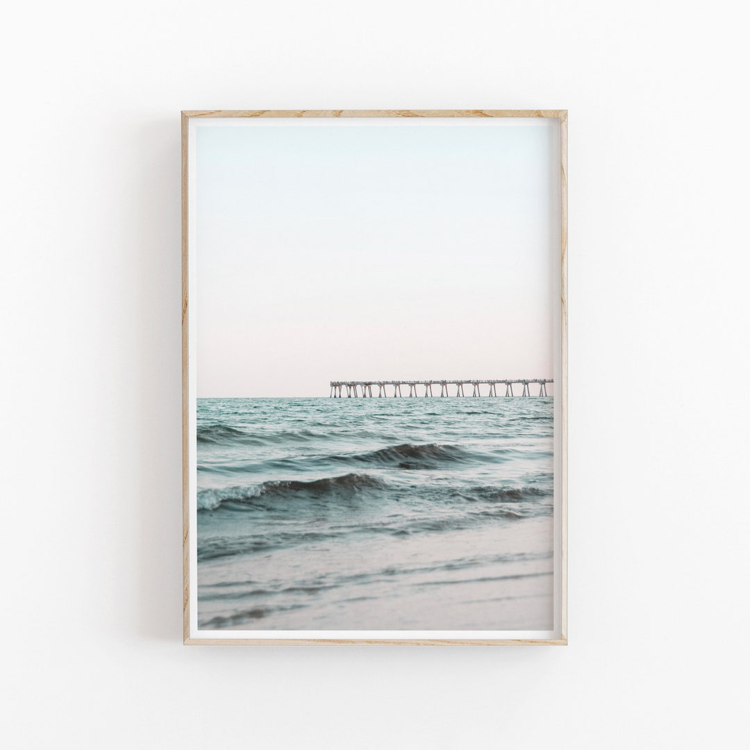 Photo inspiration: Fresh Look at Minimalist Beach Pier Art Print Coastal Home Decor Digital Download
