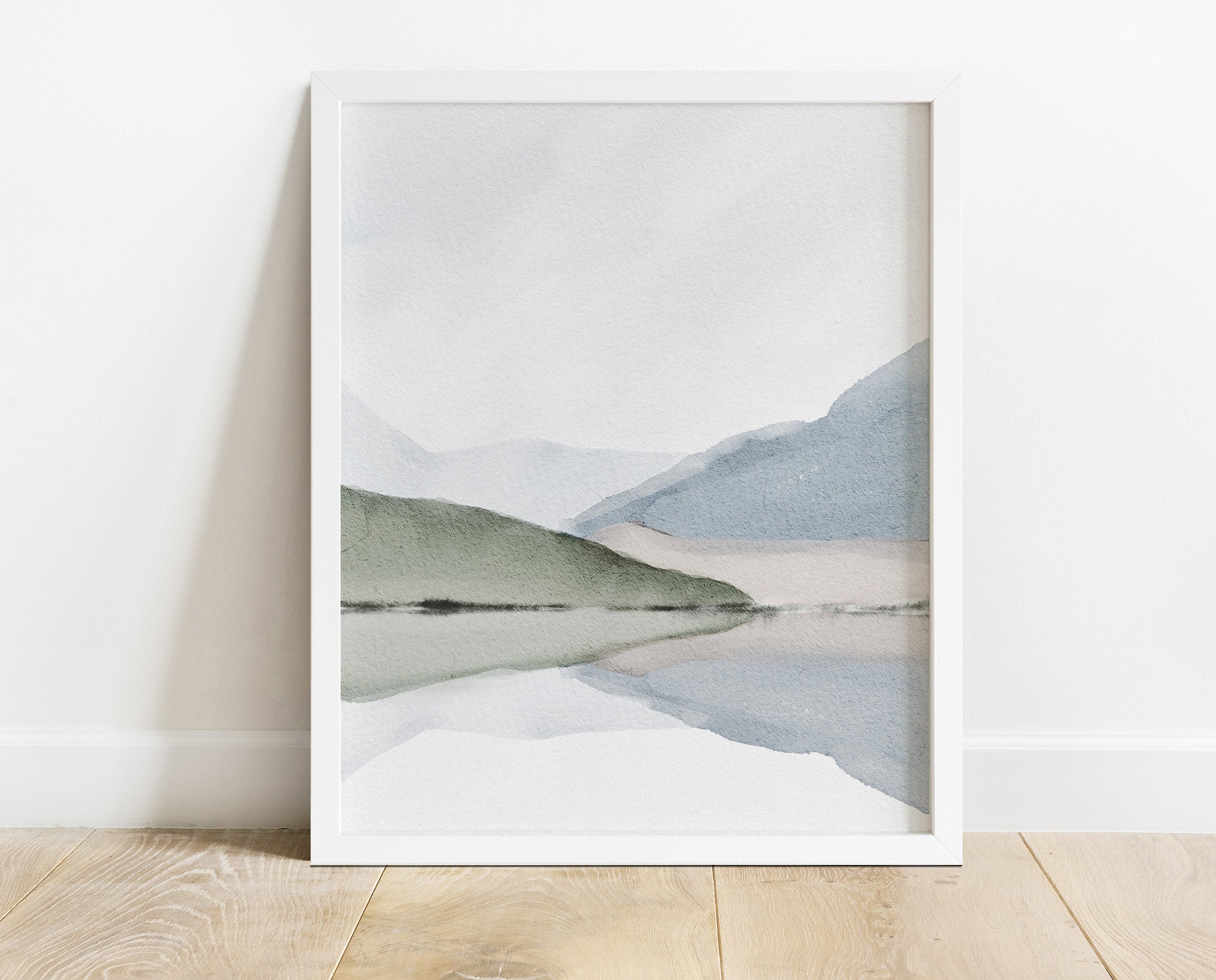 Watercolor Landscape Art Print: Minimalist Nature Poster (digital ...
