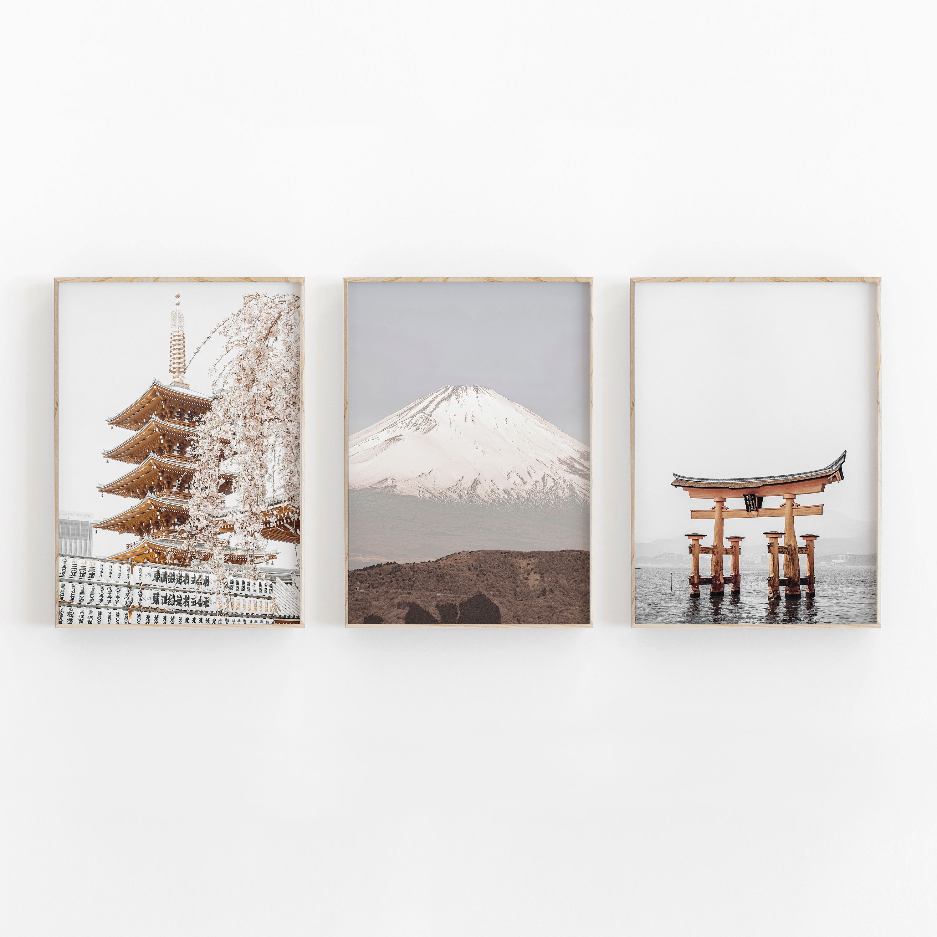 Japan City Print Set van 3, Travel Art Print, Japan City Art Print, modern minimalistisch, afdrukbaar wanddecor, stadsfotografie, tempelprint