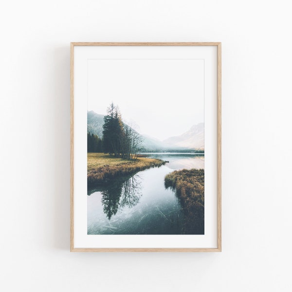 Lake Nature Print: Minimalist Landscape Photo (Digital Download)