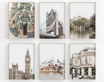 London Gallery Wall Art Prints: City Set of 6 (Digital Download)