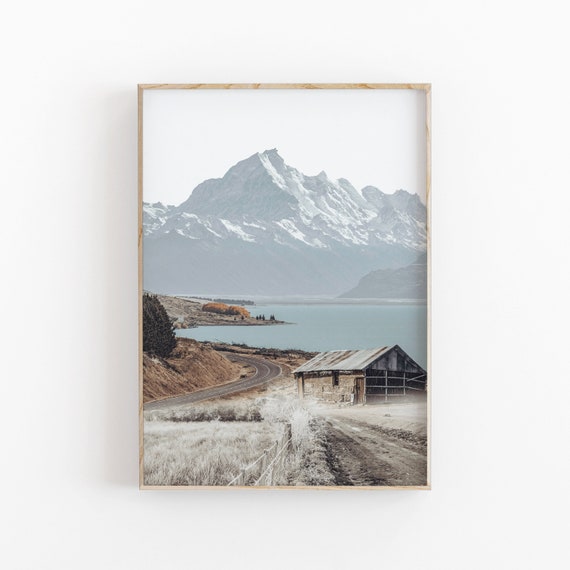 Patagonia Mountain Print: Landscape Collage Art (digital Download