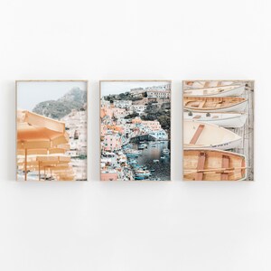 Italy City Print Set of 3, Travel Art Print, Italy Art Print, Printable Wall Decor, Coastal Prints, Gallery Wall Art, European Printable Art