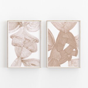 Abstract Print Set Of 2, DIY Wall Art, Geometric Print, Line Art, Boho Print, Beige Art, Neutral Art, Gallery Wall, Scandinavian Art, Home