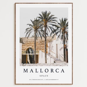 Mallorca Espagne Print, Affiche esthétique, Art mural de bureau, Affiche de lîle de Majorque, Place dart, Affiche photo, Espagne Photographie, Décoration intérieure image 1