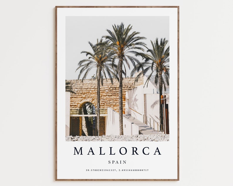 Mallorca Espagne Print, Affiche esthétique, Art mural de bureau, Affiche de lîle de Majorque, Place dart, Affiche photo, Espagne Photographie, Décoration intérieure image 1