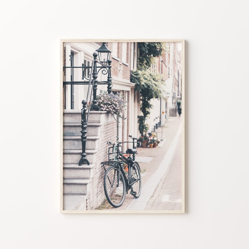 Amsterdam City Print, Cityscape Wall Art, Photography Print, City View Art Square, Photo Poster,Living Room Decor, Bicycle Amsterdam Photo image 3