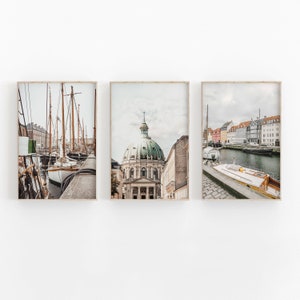 Denmark City Set of 3, Travel Art Print, Copenhagen Wall Art Print, Modern Minimalist, Printable Wall Decor, Scandinavian Print Poster