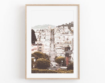 San Francisco City, City Art Print, Instant Art, Affiche minimaliste moderne, Décor mural imprimable, San Francisco Pastel, Affiche californienne