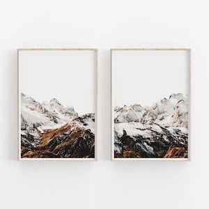 Berge Druck 2er Set, Instant Art, SOFORT DOWNLOAD, Modernes Minimalistisches Poster, druckbare Wanddekoration, Fotografie, Bergfotografie
