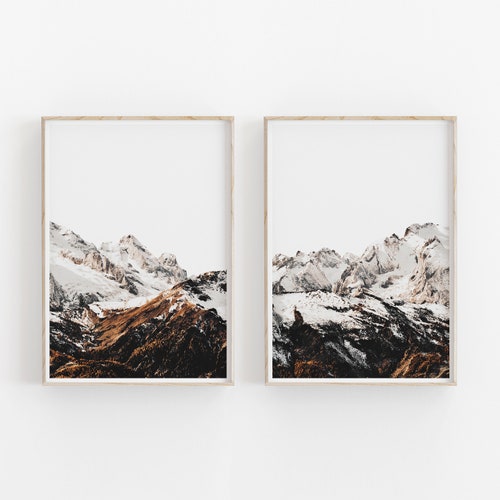 Mountain Wall Art Wood Mountain Panel Art Mountain Wall Etsy