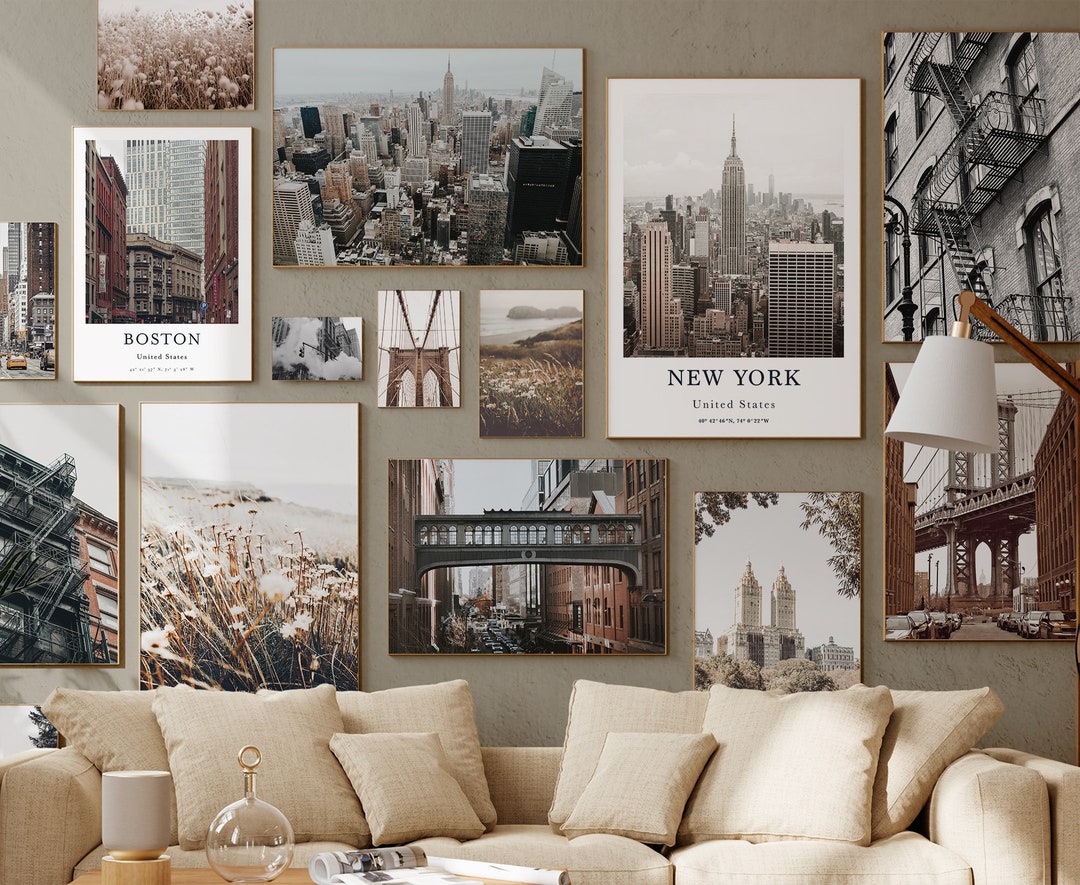 New York Gallery Wall Set of 15, Nature Wall Art, Botanical Art Print