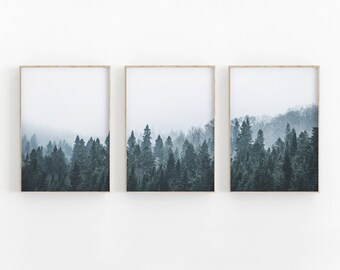 Wald Print Set: Minimalistische Kiefer Baum Fotografie (Digitaler Download)