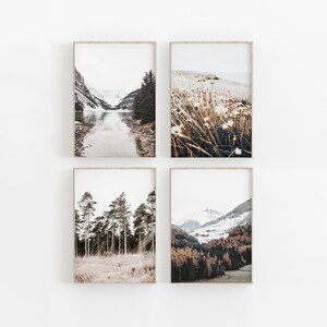 Nature Print Set of 4, Instant Art, Desert Print, Modern Minimalist Poster, Tree Forest Print, Boho Wall Art, Nature Tree Print, Mountain