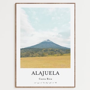 Costa Rica Print, Costa Rica Wall Art, Costa Rica Poster, Volcano Costa Rica, Tropical Wall Decor, Costa Rica Alajuela Travel Print