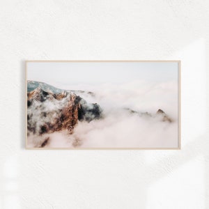 Samsung Frame TV Art, Mountain Fog Digital Art, Nature Digital Art, Art Frame TV, Print for Digital TV, Instant Download, Italy Print Art