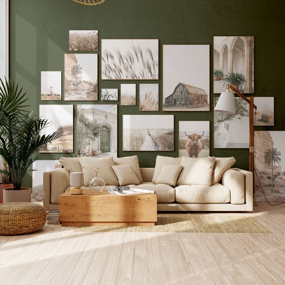 Gallery Wall Set of 17, Farmhouse Gallery Wall, Nature Wall Art