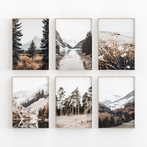 Nature Print Set of 6, Forest Print Set, Forest Photography Set, Modern Minimalist Poster, Printable Wall Decor, Flowers Art Print