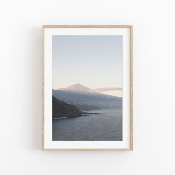 Mediterranean Sea Mountain Print: Minimalist Boho Wall Art (Digital Download)