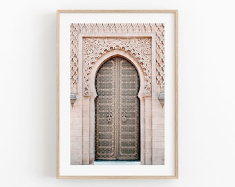 Moroccan Door Art Print: Boho Architecture Poster (Digital Download)