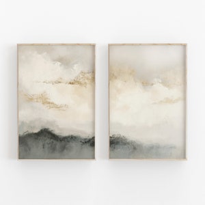 Aquarell Print 2er-Set, moderner minimalistischer Druck, Galeriewand, abstrakte Drucke, einfacher Kunstdruck, Wohndekor-Druck, druckbare Wandkunst,