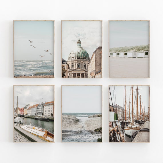 Buy Denmark Print Set of 6 Travel Art Print Copenhagen Art Online in - Etsy