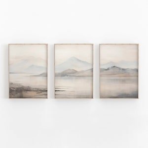 Watercolor Art Print, Set of 3 Prints, Modern Neutral Abstract Art, Gallery Wall Art, Scandinavian Printable Abstract Art, Home Decor Print