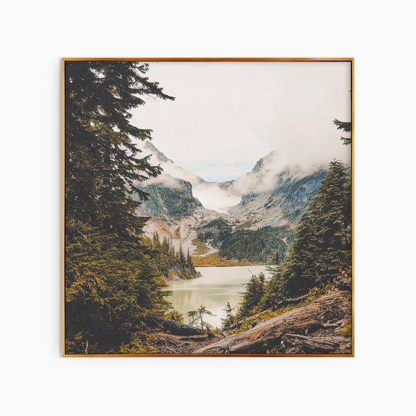 Mountain Forest Print Square Photography, Instant Art, Mountain Wall Art, Photography Art, Minimalist Poster, Printable Wall Decor