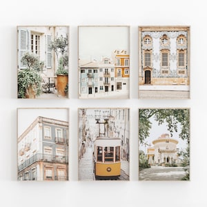 Portugal Art Set of 6, Portugal Print, Gallery Wall Set, Home Decor Art Print, Neutrals Print, Wall Art Set, European Travel Poster,