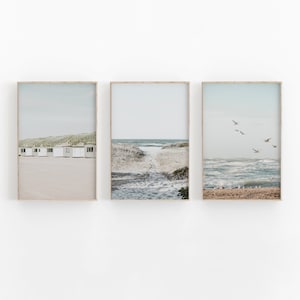 Denmark Nature Set of 3, Seascape Art Print, Baltic Sea dunes Wall Art Print, Printable Wall Decor, Scandinavian Print Poster
