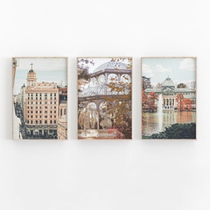 Madrid City Print Set van 3, Travel Art Print, Gallery Wall Art Print, Modern minimalistisch, afdrukbaar wanddecor, stadsfotografie, Spanje Print